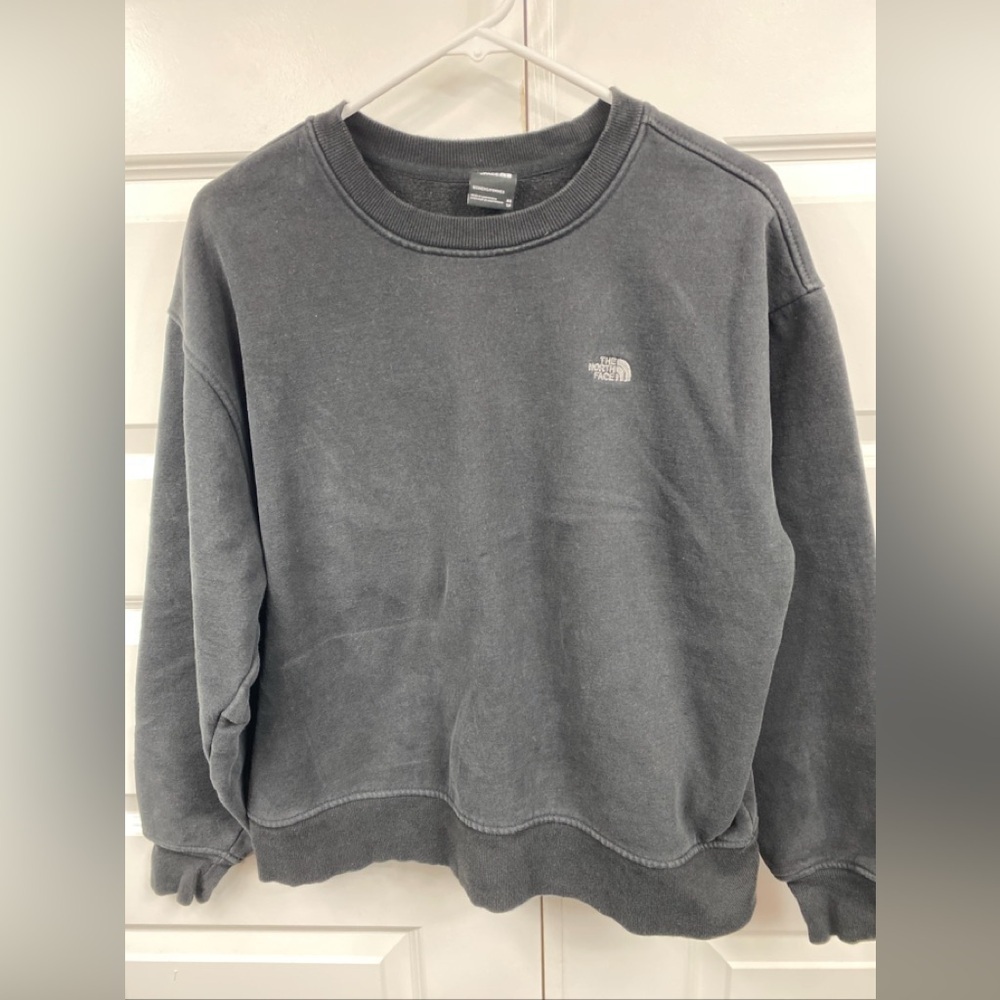 The North Face Oversized Crewneck Sweatshirt XS  Extra Small Women Black Logo